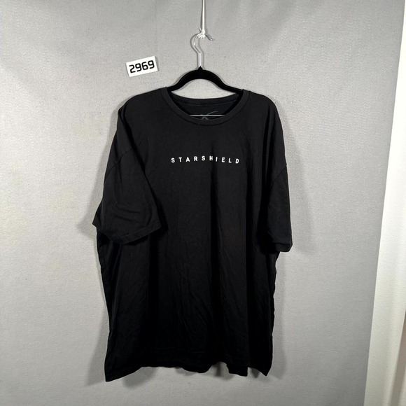 SpaceX Starshield Oversized T Shirt Mens 4X Black Spellout Logo Cotton Crew Neck